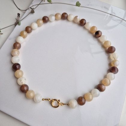 Acryl kralenketting mix nude (ook in zilverkleurig rvs)